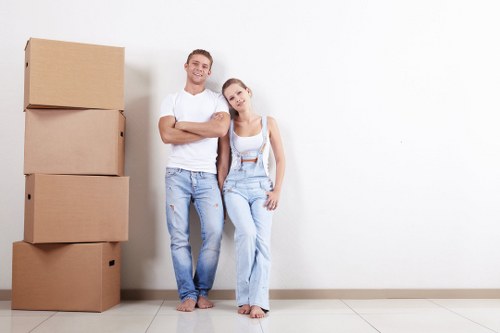 Office relocation planning in Crystal Palace with business items prepared for moving