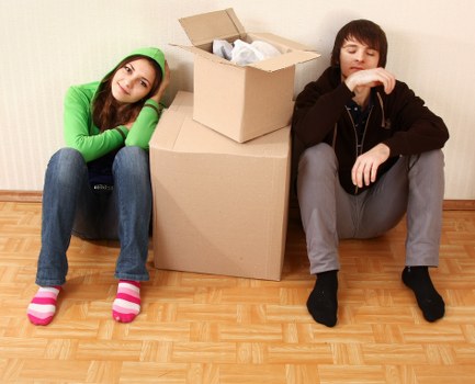 Removal van and boxes for a Crystal Palace house move