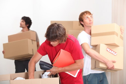 Household boxes and furniture prepared for removals in Crystal Palace