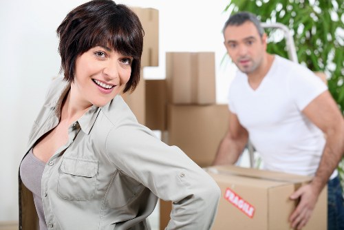 Boxes and furniture arranged for a load-based moving estimate