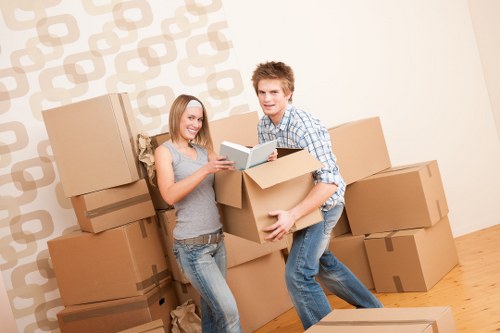 Office furniture and equipment prepared for relocation