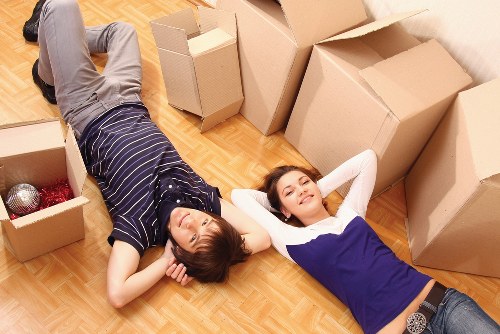 Packing boxes and furniture prepared for a local relocation