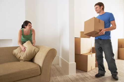 Packed household items ready for removals in Crystal Palace